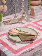 Squiggle Napkins - Olive/Pink