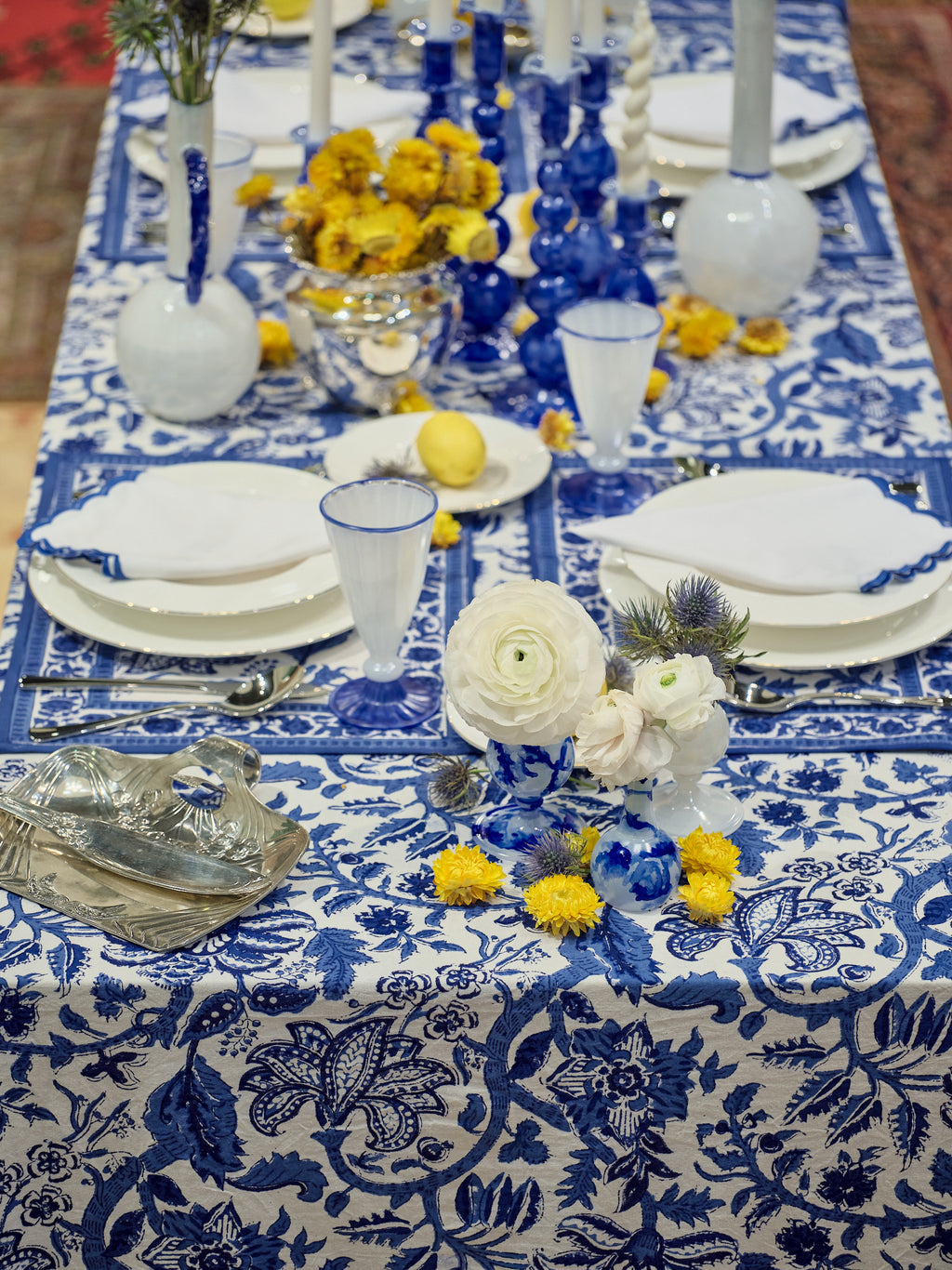 Flower Jug - White/Blue