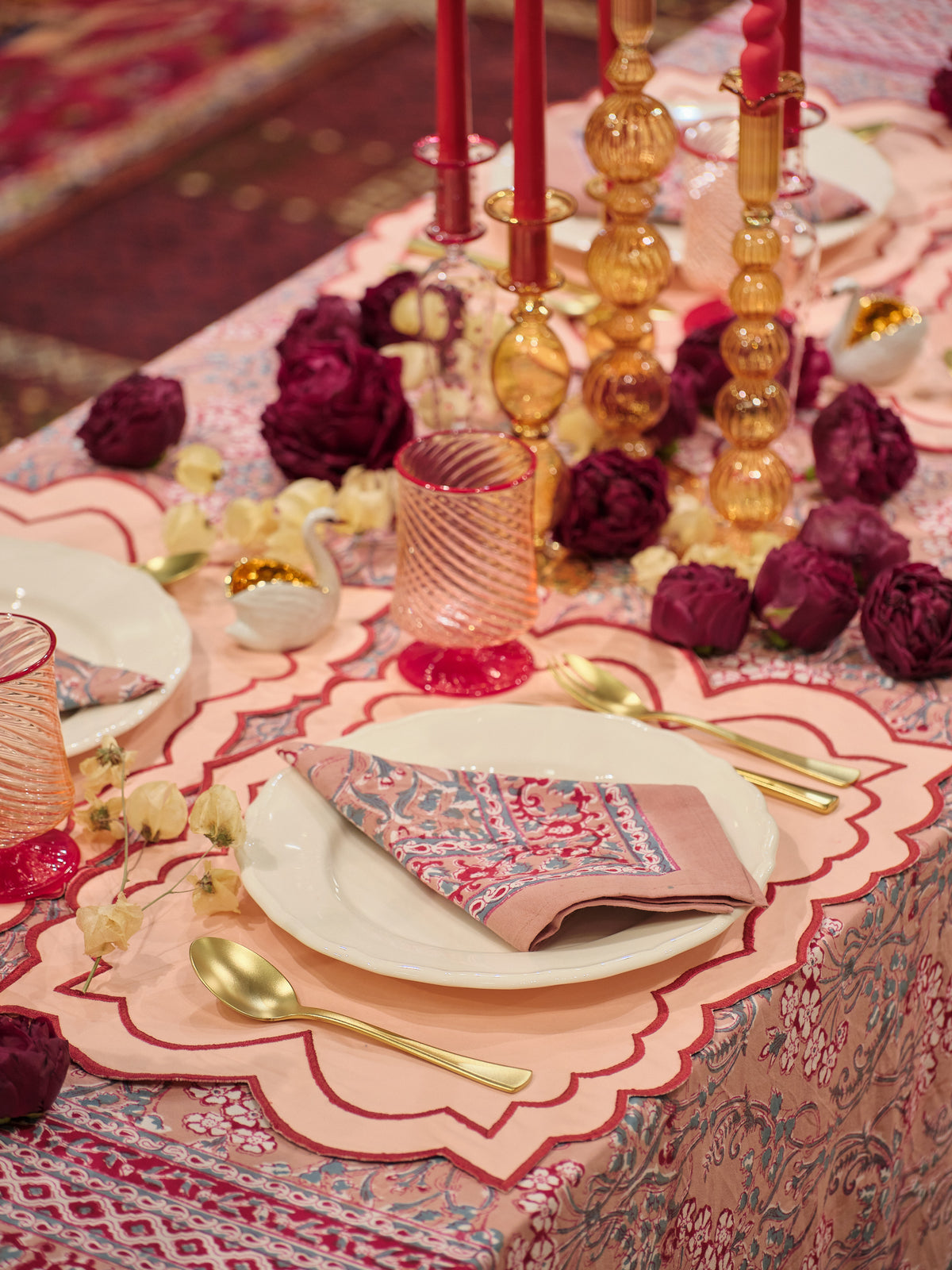 Brackets Placemat - Peach/Red