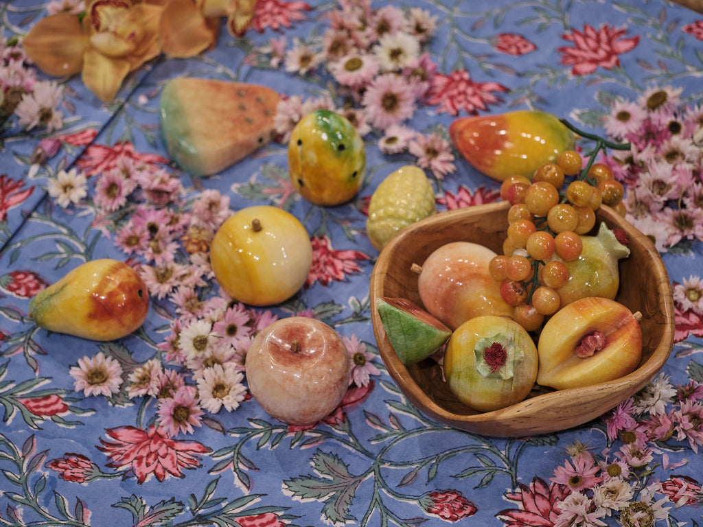 Set of 5 Vintage Alabaster Fruit