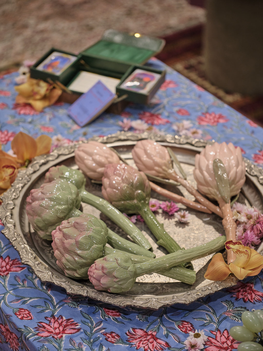 Set of 2 Ceramic Artichokes