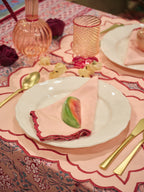 Squiggle Napkins - Peach/Red