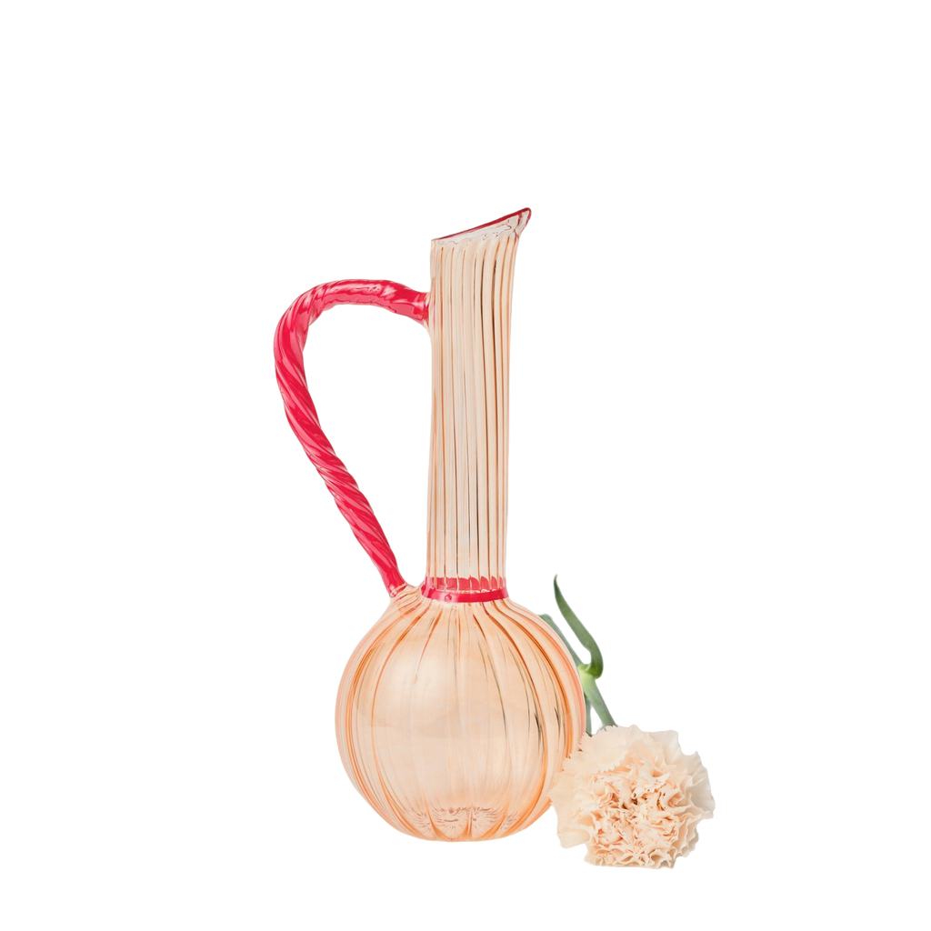 Fluted Jug - Peach/Red