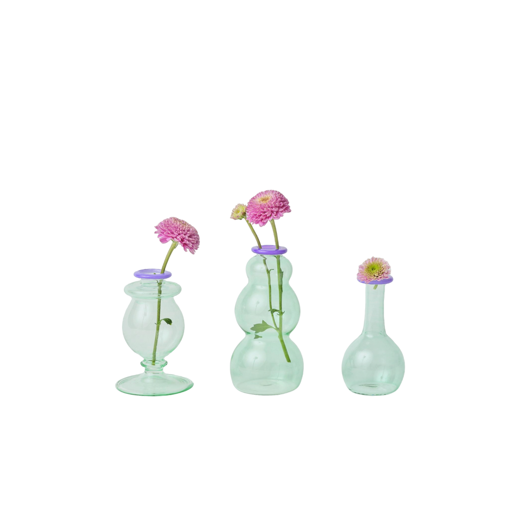 Bud Vases Set - Green/Purple