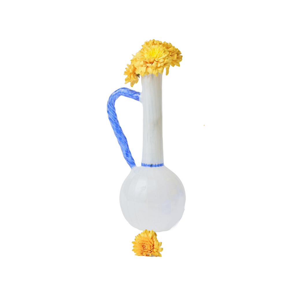 Flower Jug - White/Blue