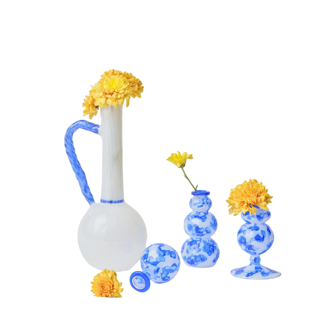 Bud Vases Set - Blue Speckle