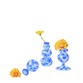 Bud Vases Set - Green/Purple