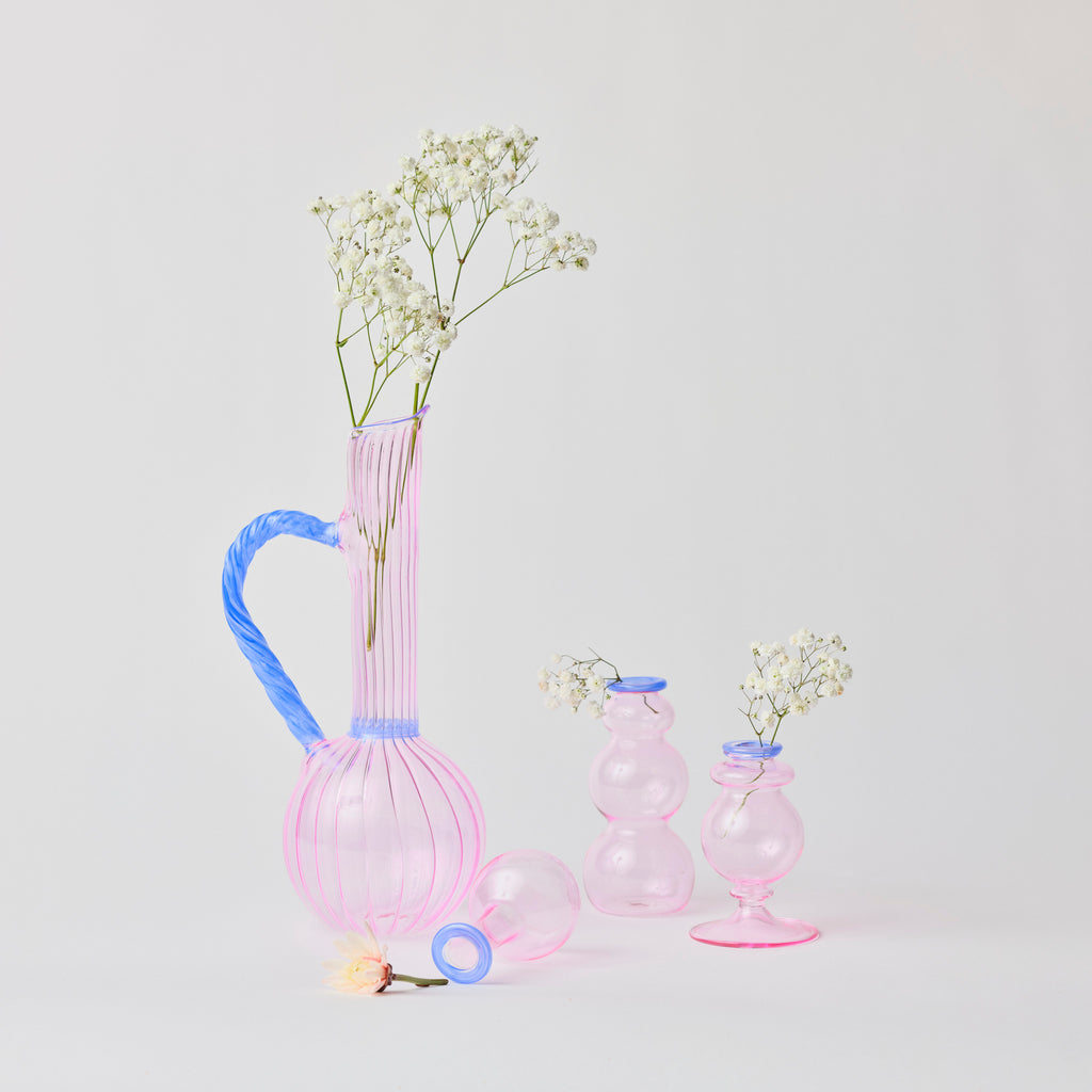 Flower Jug - Pink/Blue