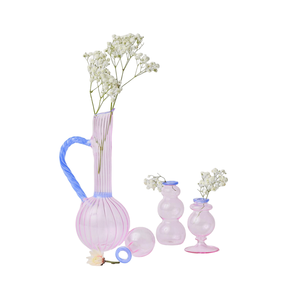 Jug and Bud Vase Bundle - White Opaque