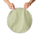 Squiggle Placemat - Sage/White