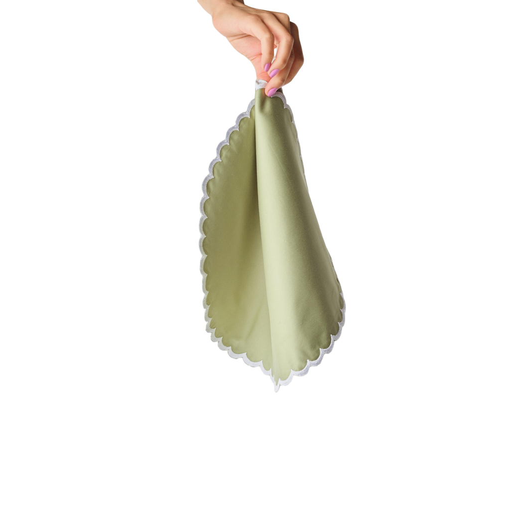 Squiggle Placemat - Sage/White