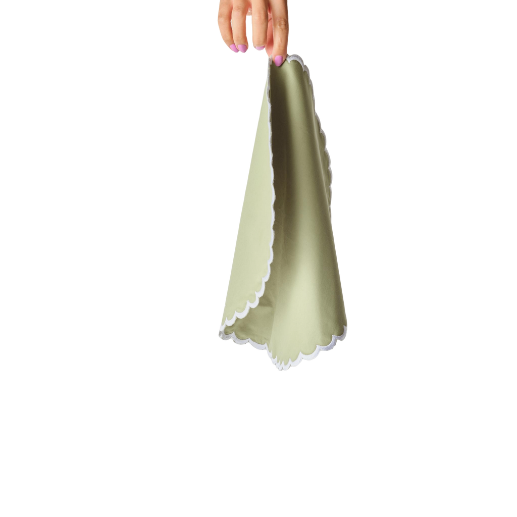 Squiggle Placemat - Sage/White