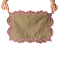 Brackets Placemat - Olive/Pink