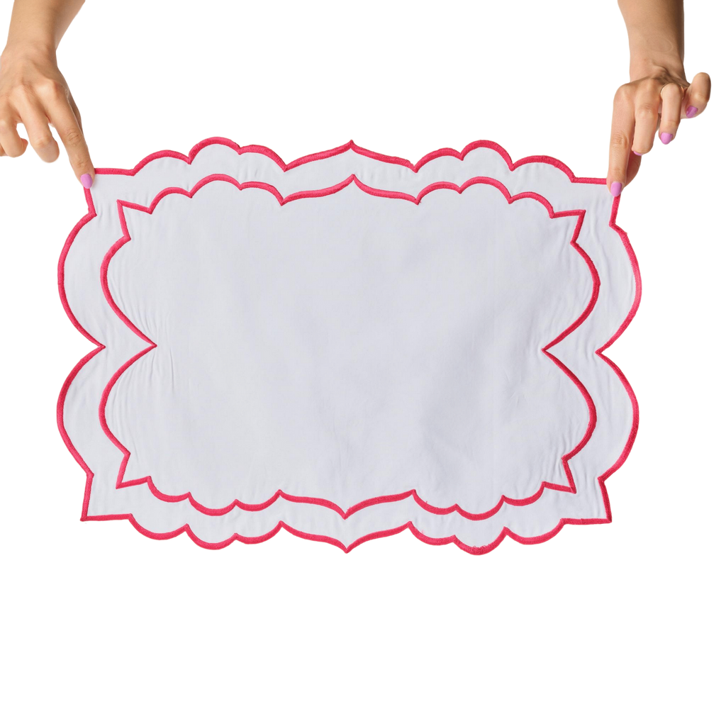 Brackets Placemat - White/Red