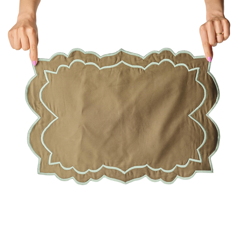 Brackets Placemat - Olive/Seafoam
