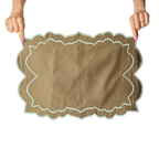 Brackets Placemat - Olive/Seafoam