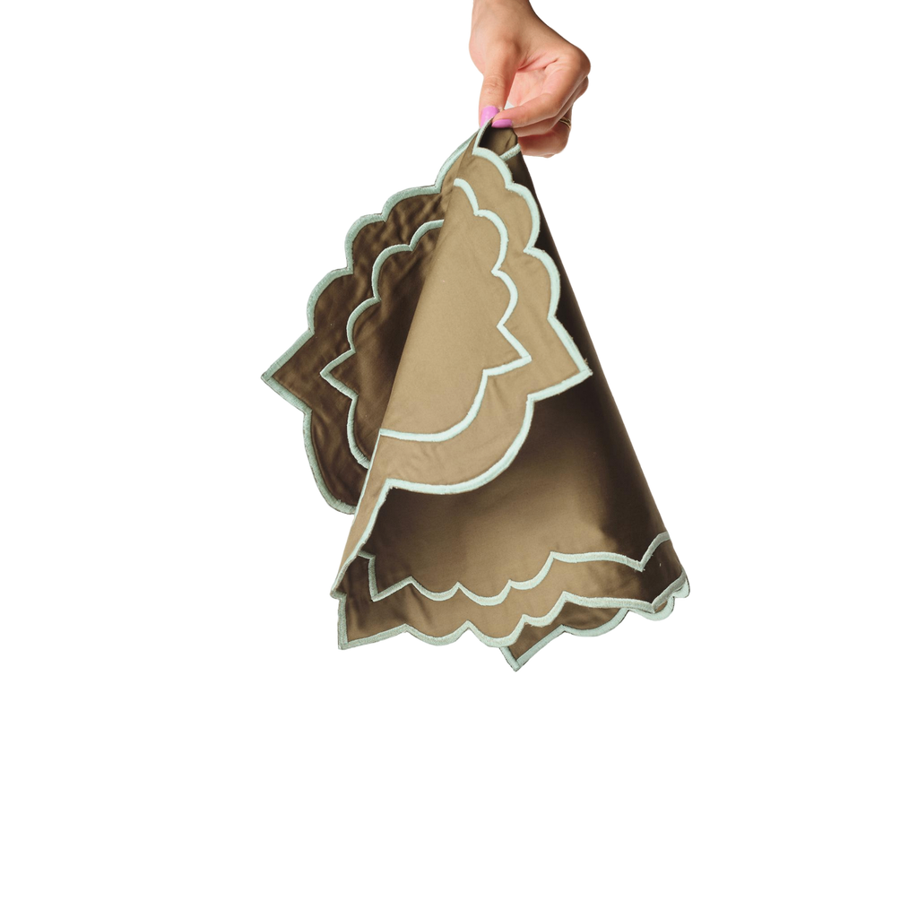 Brackets Placemat - Olive/Seafoam