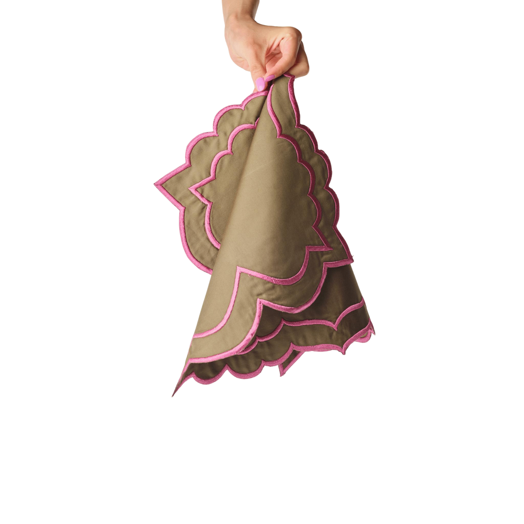 Brackets Placemat - Olive/Pink