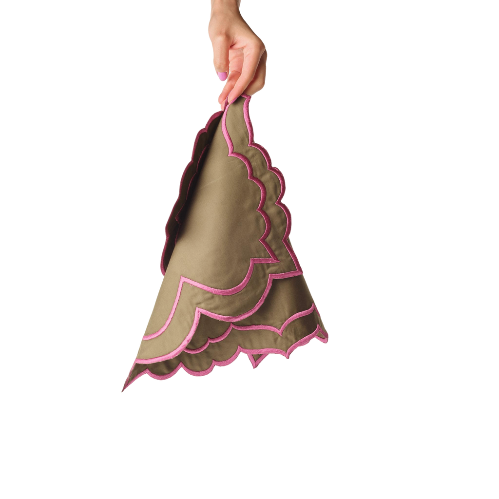 Brackets Placemat - Olive/Pink