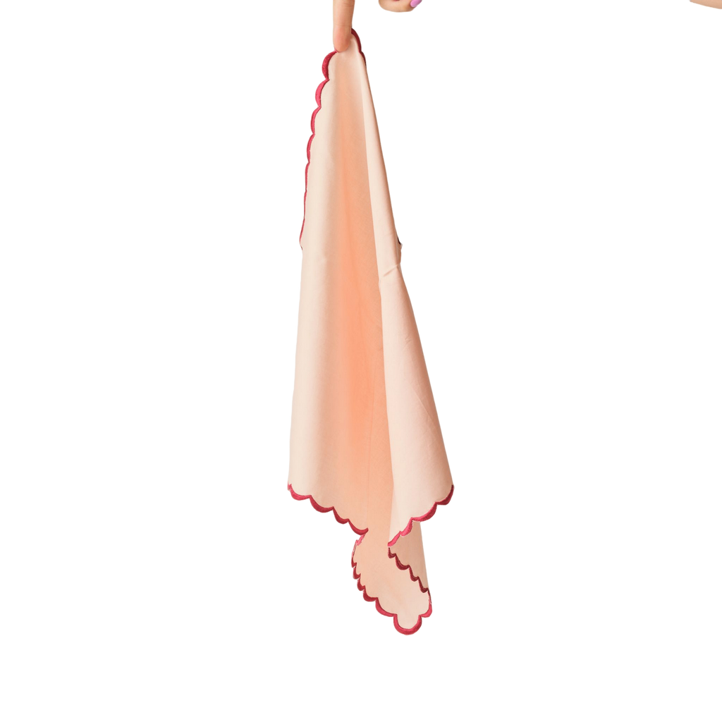 Squiggle Napkins - Peach/Red