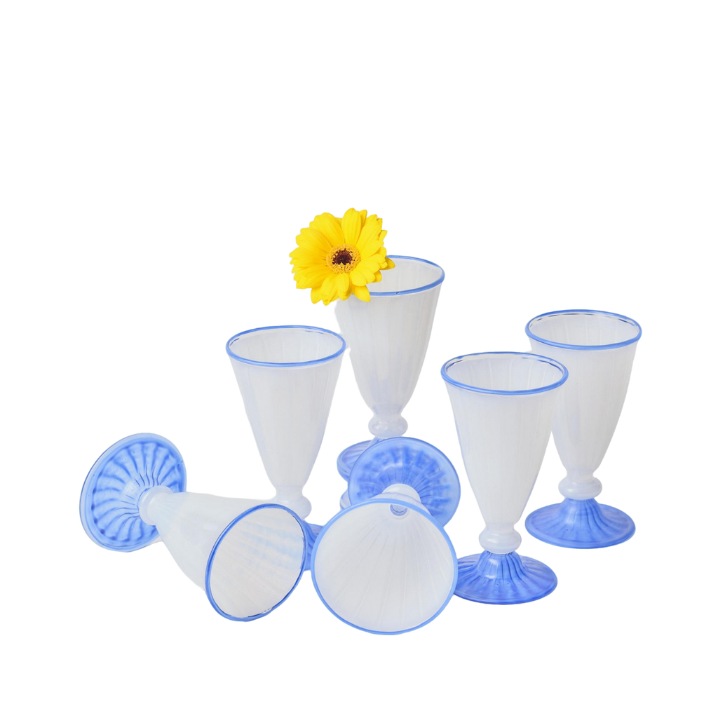 Cairo Glasses Set - White/Blue