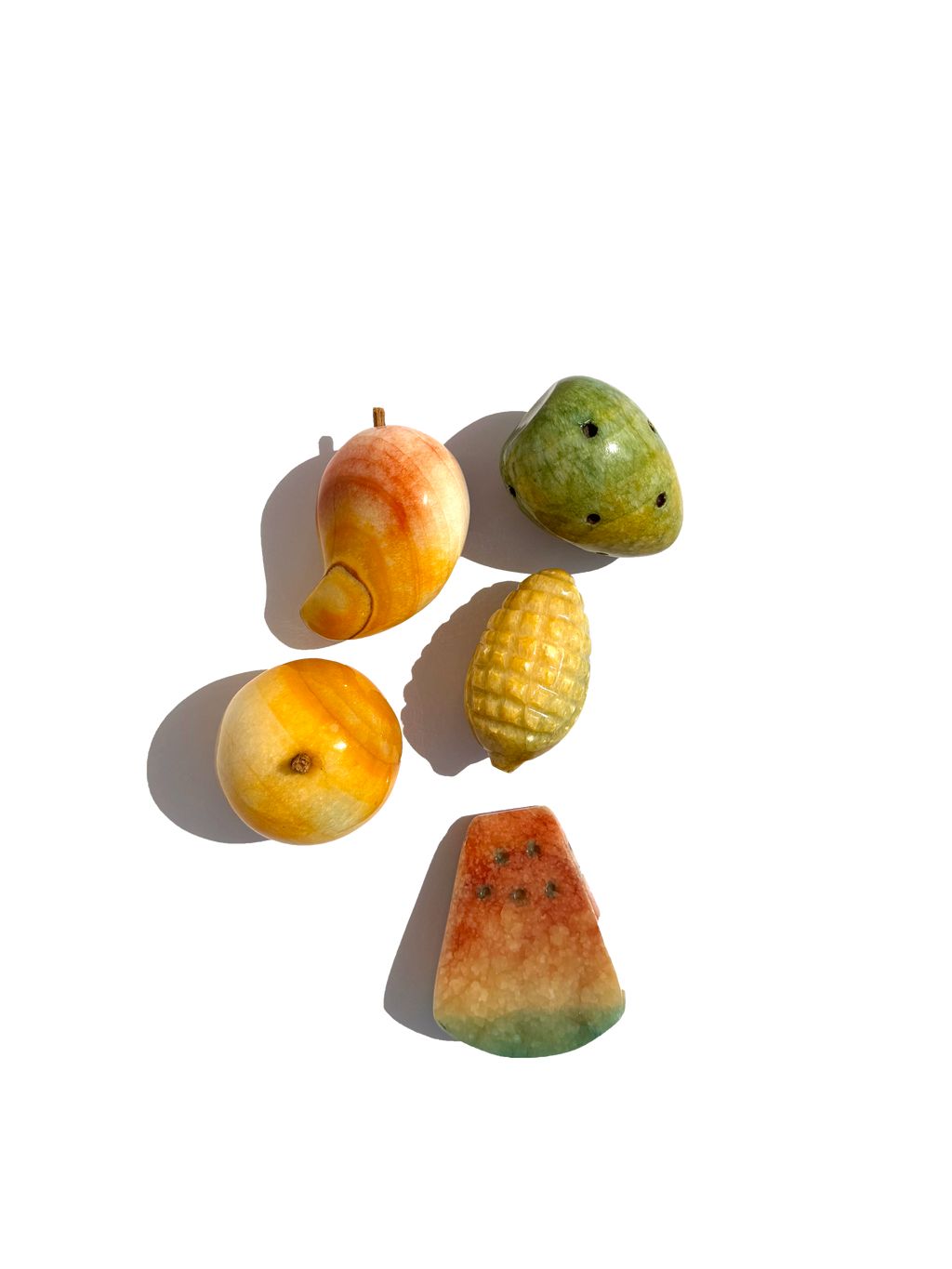 Set of 5 Vintage Alabaster Fruit