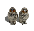 Silvertone Owl Salt and Pepper Shakers