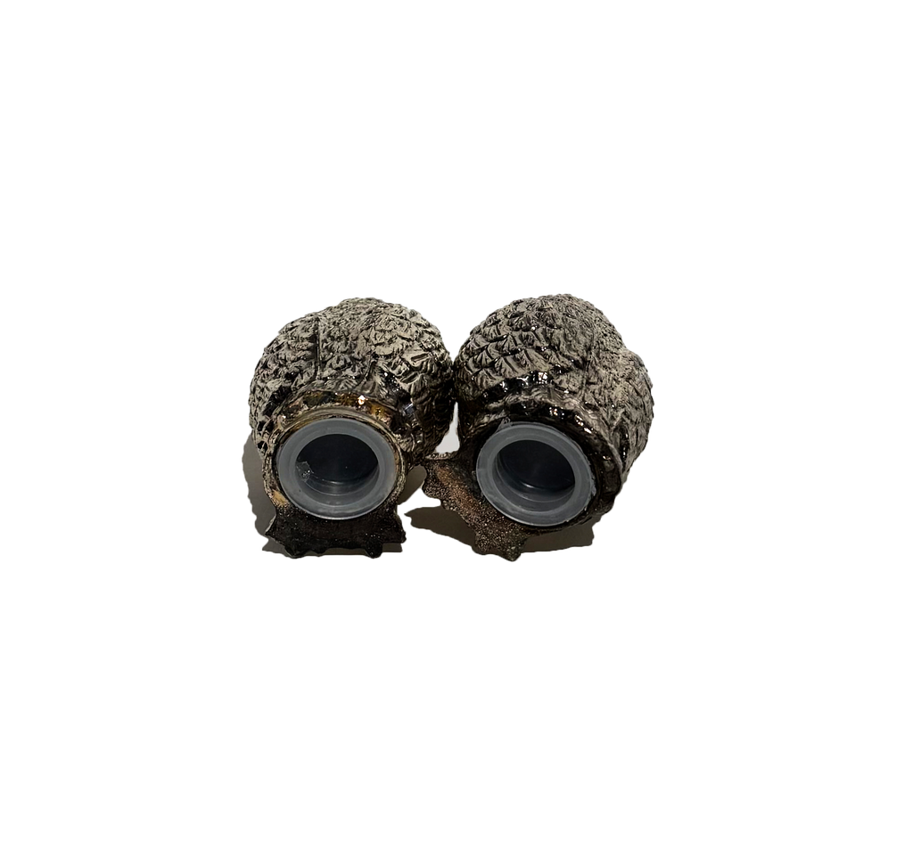 Silvertone Owl Salt and Pepper Shakers