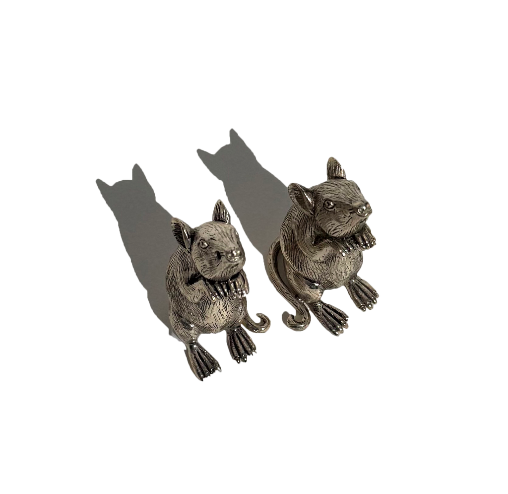 Vintage Silver-plated Mini Mouse Salt and Pepper Shakers - Hallmarked