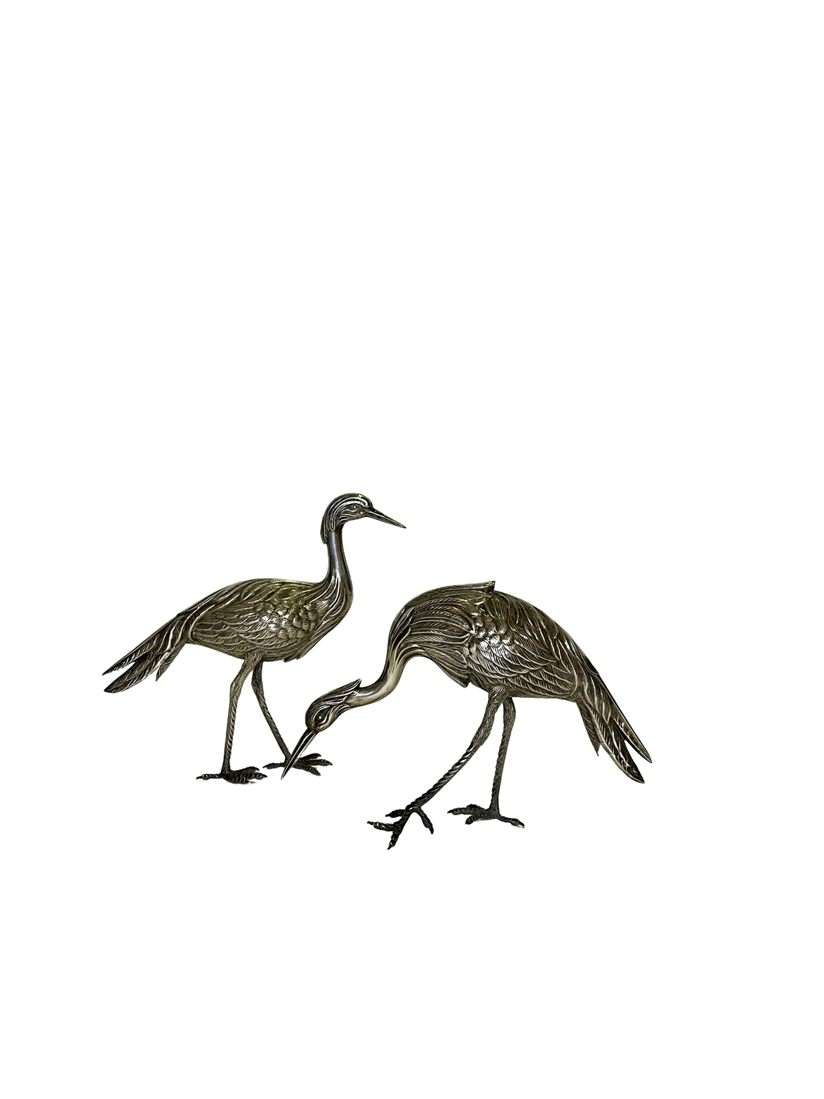 Fine Pair of Spanish Silver Herons (Hallmarked)