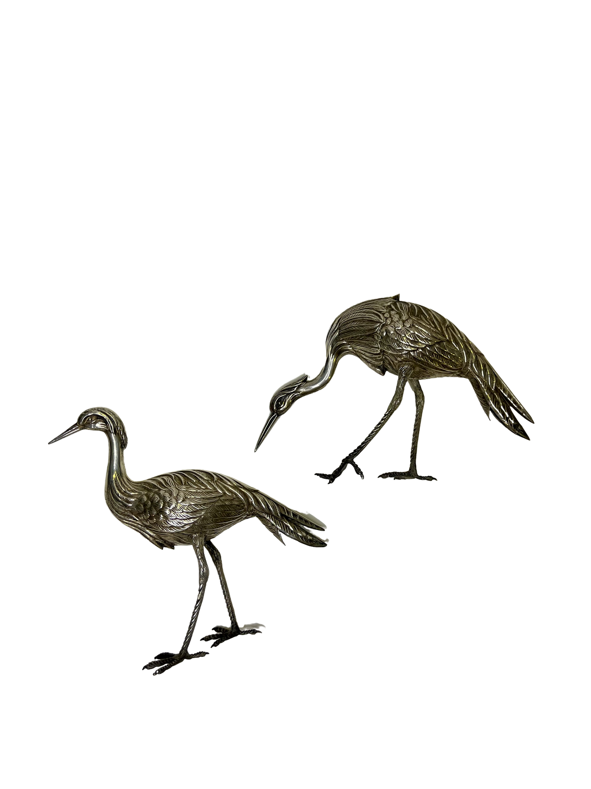 Fine Pair of Spanish Silver Herons (Hallmarked)