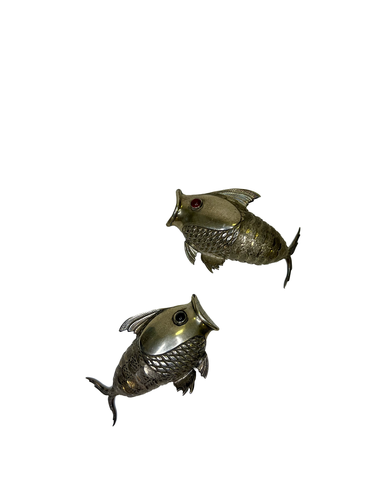 Articulated Fish Salt and Pepper Shakers in Spanish Silver - Law 925