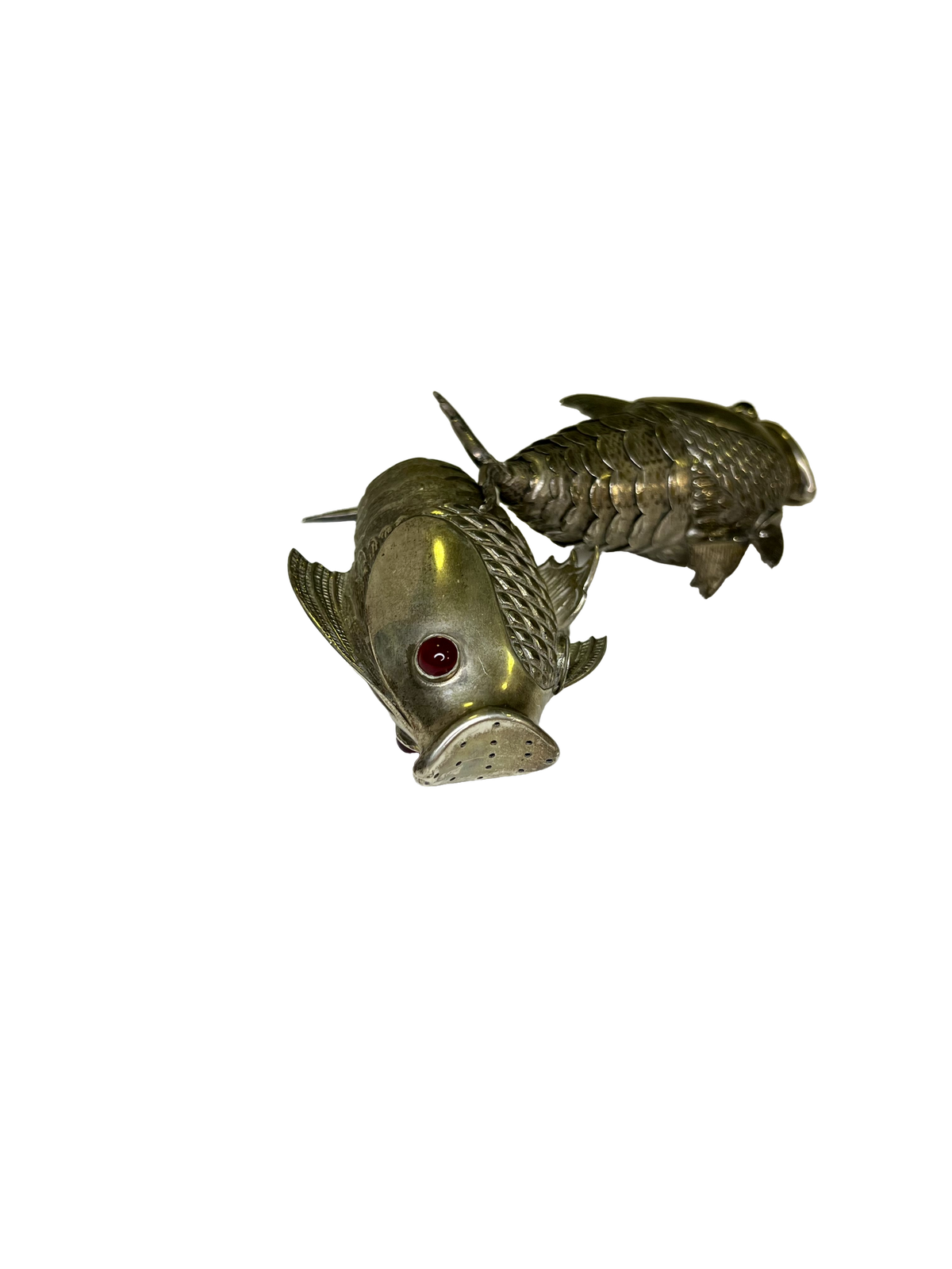 Articulated Fish Salt and Pepper Shakers in Spanish Silver - Law 925