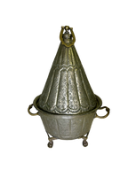 Vintage Moroccan Silver-Tone Tagine