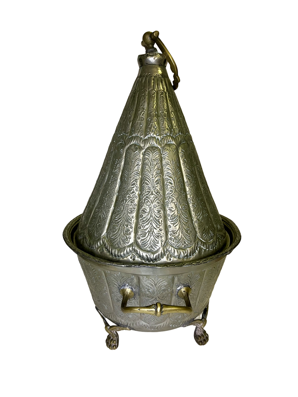 Vintage Moroccan Silver-Tone Tagine