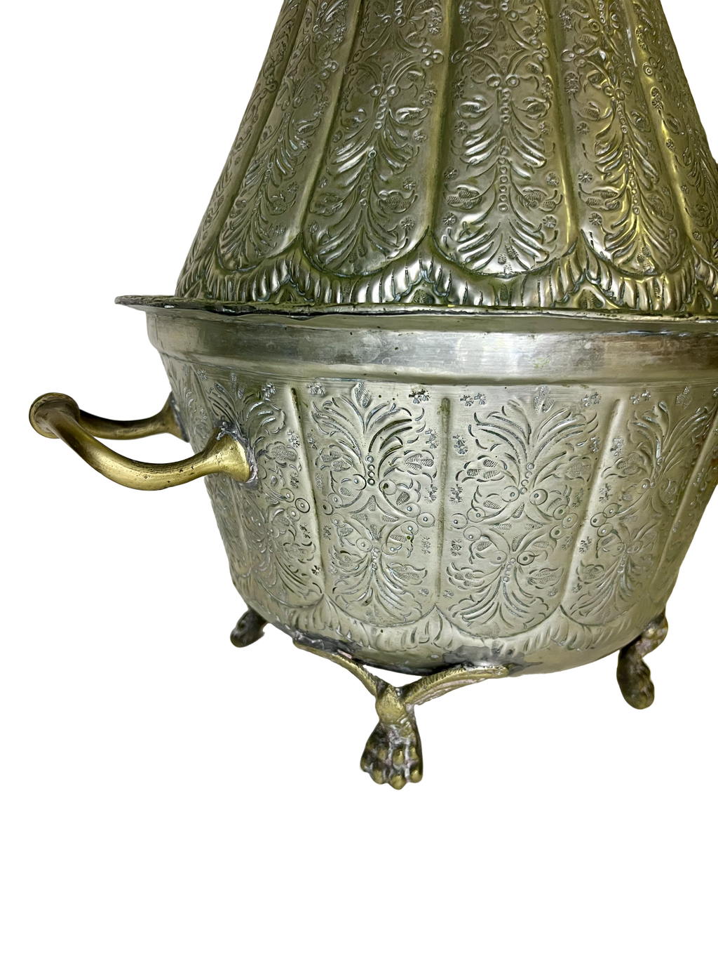 Vintage Moroccan Silver-Tone Tagine
