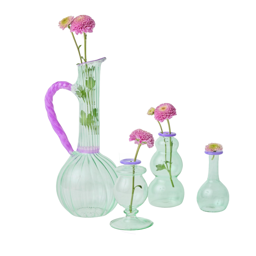 Flower Jug - Green/Purple